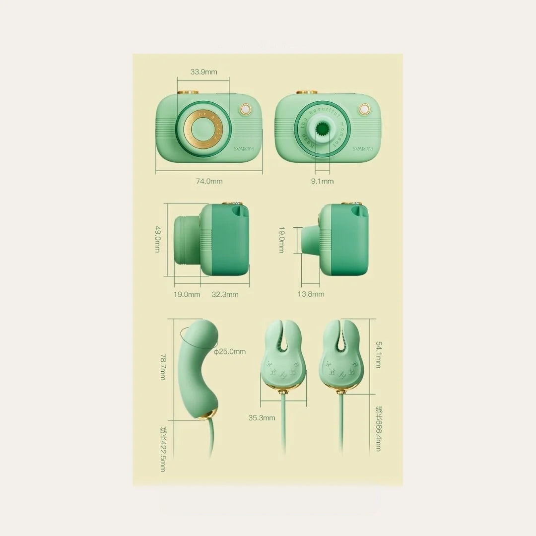 SVAKOM Multifunctional Camera Suckers Vibrators-Green Female Masturbators Adult Erotic Products