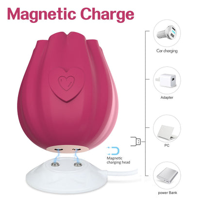 Rose Suction Vibrator for Women Clitoral Nipples with Sucking