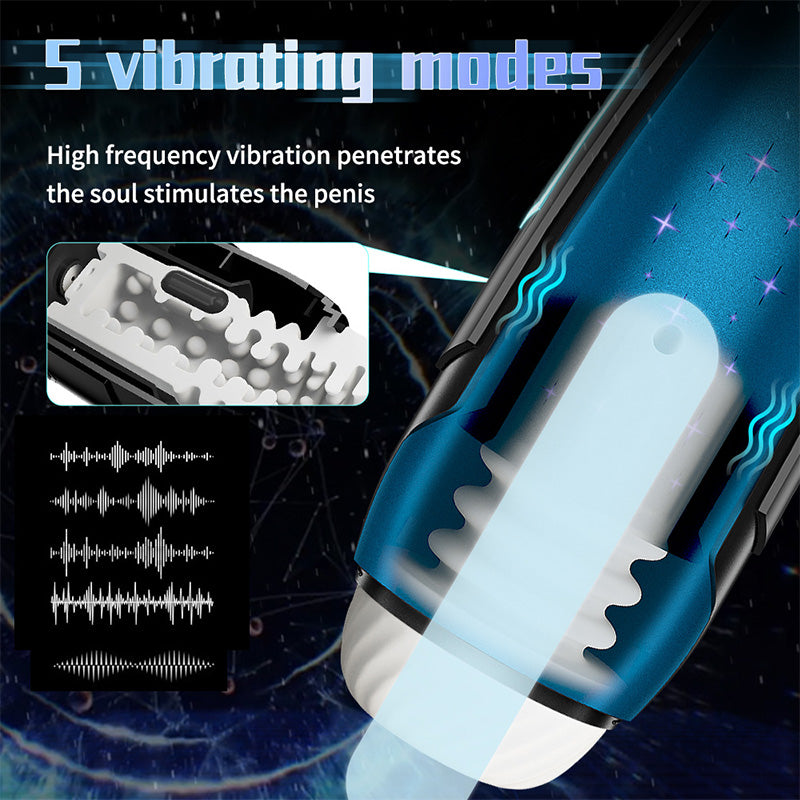 5 Frequency Telescopic Vibration Male Penis Exercise Male Stroker