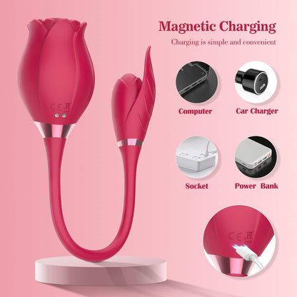 Rose Sucking Vibrator Toy For Women With Vibrating Egg