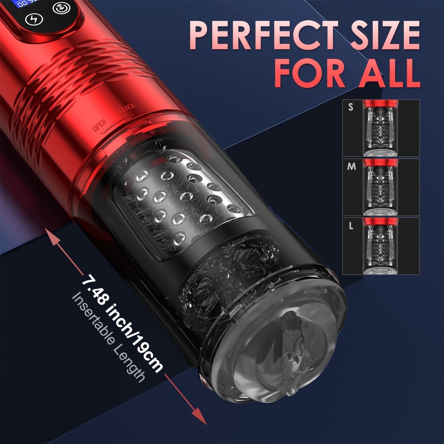 【Best Reputation】3.54'' Diameter Oversized Storm Telescopic LCD Display 6-speed Timing Function Smart Stroker