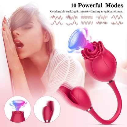 Rose Sucking Vibrator Toy For Women With Vibrating Egg