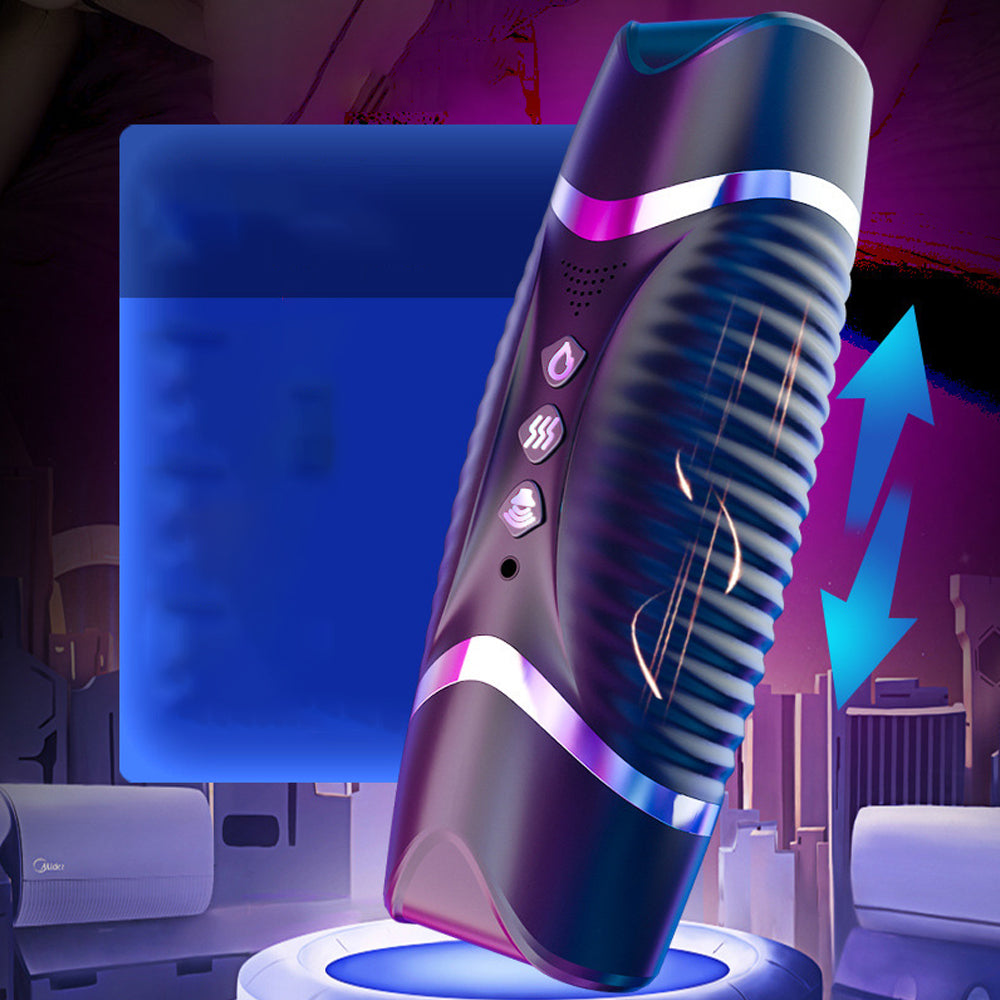 Double Head Male Stroker Intelligent Heating Sound Blowjob Toy