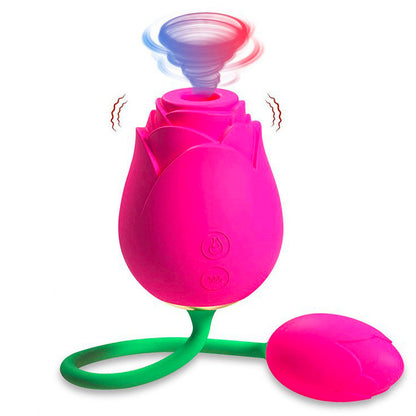 The Rose Vibrator - 5 Suction & 10 Vibration Modes with Vibrating Egg