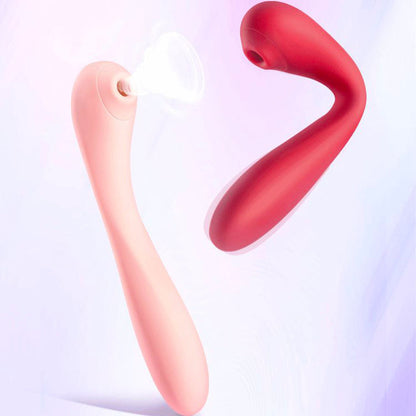 6 Modes Pink Vibrator Waterproof, Suck Bendable Pink Dildo