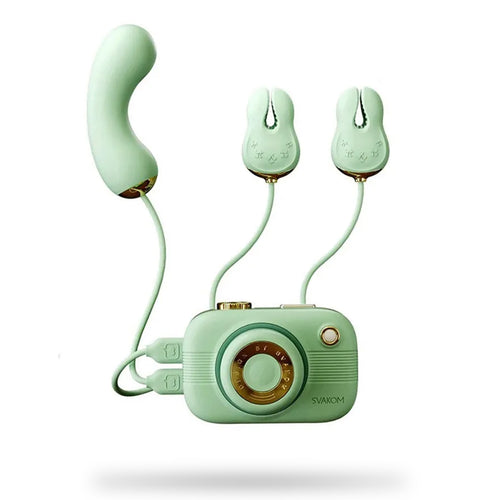 SVAKOM Multifunctional Camera Suckers Vibrators-Green Female Masturbators Adult Erotic Products