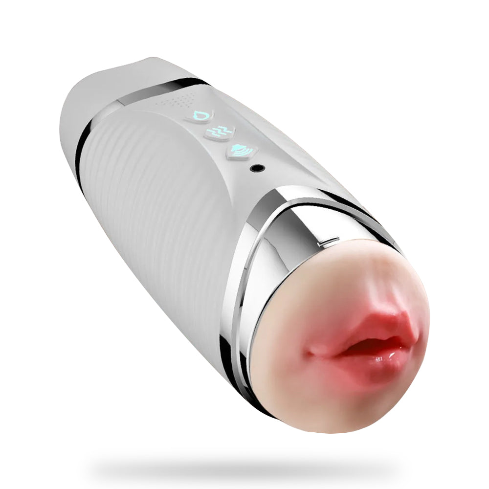 Double Head Male Stroker Intelligent Heating Sound Blowjob Toy