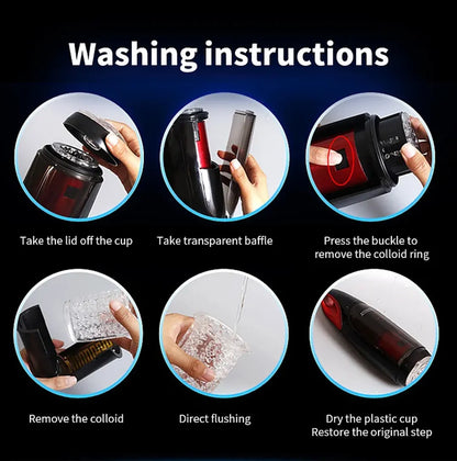 The King 10 Vibration & Thrusting Automatic Male Stroker Heating Moaning Male Sex Toy