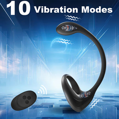3 in 1 Dual Motor 10 Modes Vibrating Cock Ring with Anal Plug, Uxol 10 Vibration Modes Adult Sex Toys for Men Couples, Prostate Massager G spot Nipple Vibrator Remote Control