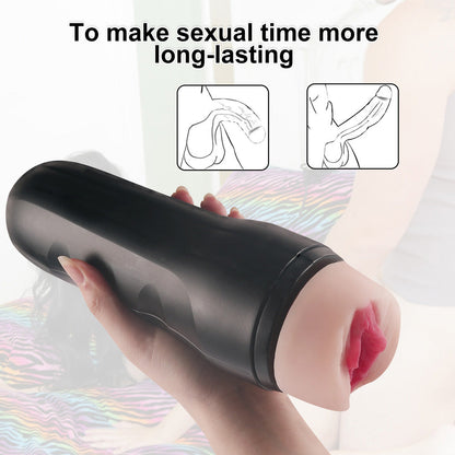 FlexRiderX Flashlight Masturbation Cup Manual 3D Textured Portable Realistic Pussy Blowjob Toy