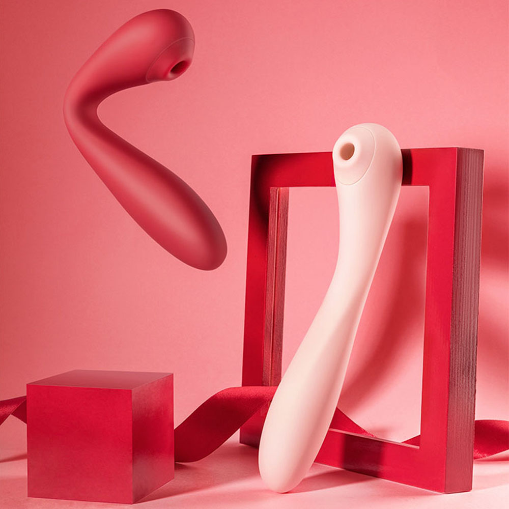 6 Modes Pink Vibrator Waterproof, Suck Bendable Pink Dildo