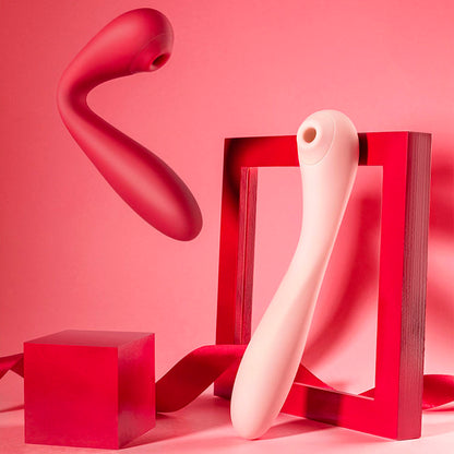6 Modes Pink Vibrator Waterproof, Suck Bendable Pink Dildo