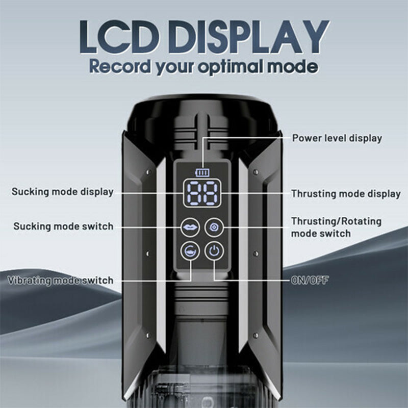 2026 New 4 In 1 Stroker for Men 7 Sucking & Vibrating & Thrusting & Rotating Oral Sex LCD Male Stroker