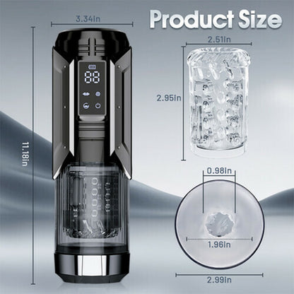 2026 New 4 In 1 Stroker for Men 7 Sucking & Vibrating & Thrusting & Rotating Oral Sex LCD Male Stroker