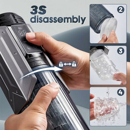2026 New 4 In 1 Stroker for Men 7 Sucking & Vibrating & Thrusting & Rotating Oral Sex LCD Male Stroker