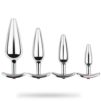 4 PCS Metallic Silver Anal Dilation Anal Plug