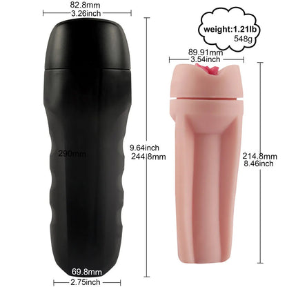 FlexRiderX Flashlight Masturbation Cup Manual 3D Textured Portable Realistic Pussy Blowjob Toy