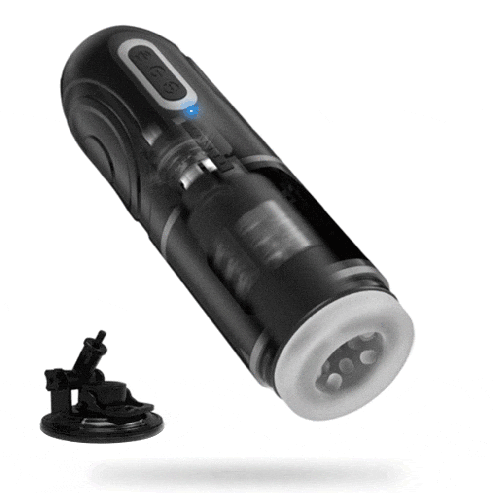 Sprint Male Automatic Stroker - 7 Thrusting Rotation Voice 3D Textured Male Sex Toy with Suction Base