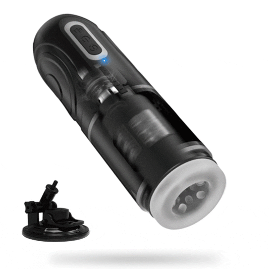 Sprint Male Automatic Stroker - 7 Thrusting Rotation Voice 3D Textured Male Sex Toy with Suction Base