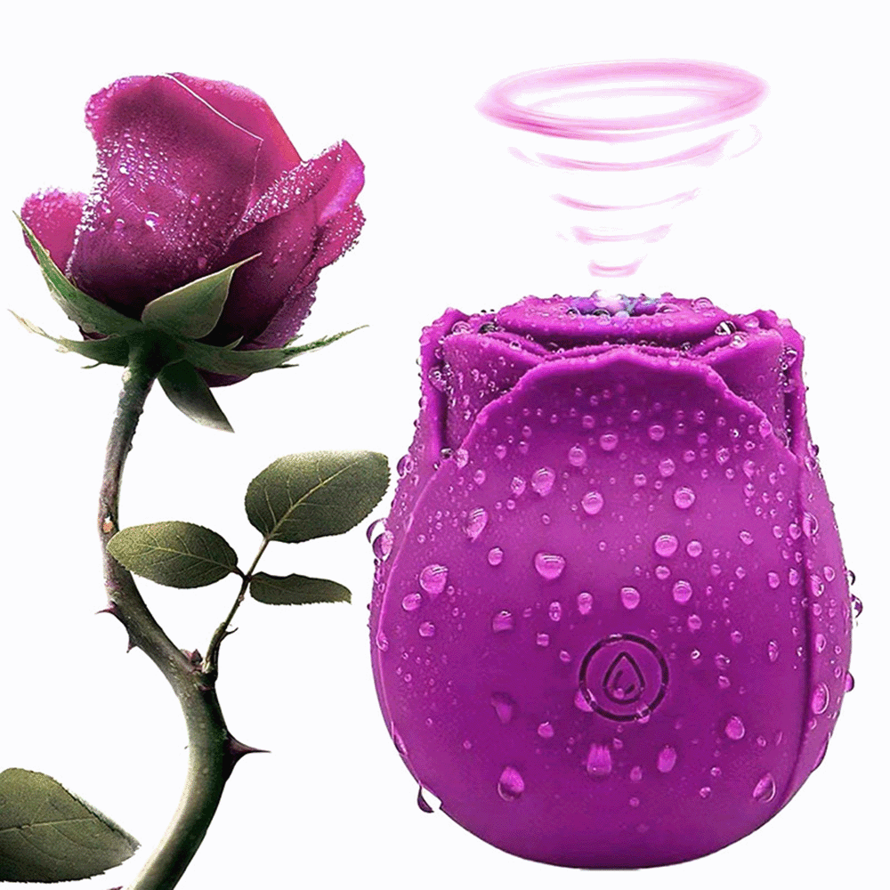 Rose Suction Vibrator 7 Frequency Sucking Clit Massage Rose Toy
