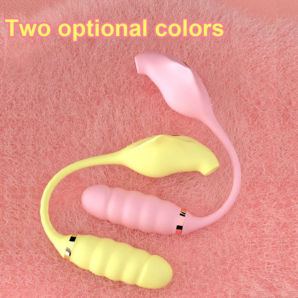 2 in 1 Pink Vibrator Vibration Tongue Licking with Vibrating Egg