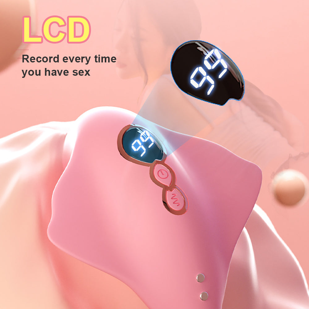 2 in 1 Pink Vibrator Vibration Tongue Licking with Vibrating Egg