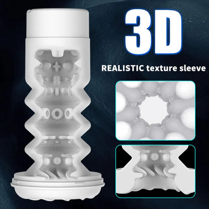 Male Stroker 7 Thrust & Rotate Modes , Lifelike USB Recharge with 3D Real Texture Sleeve with Voice Adult Sex Toy for Men