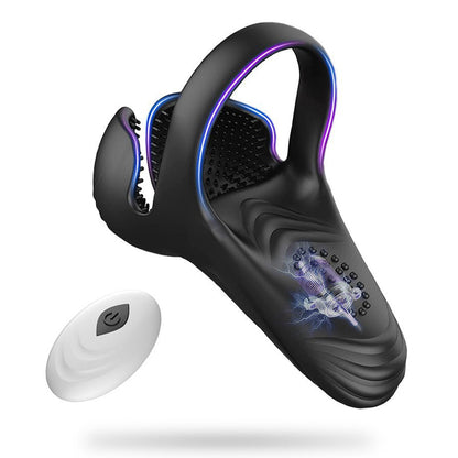 10 Vibrating Perineum and Testicles Stimulation Cock Ring