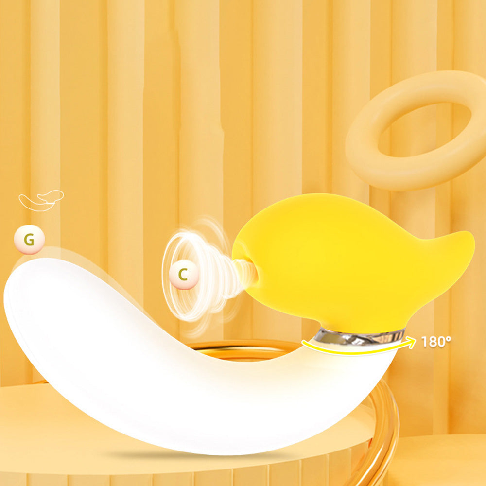 Banana Vibrating Dildos Spin  Suck Telescoping Dildo