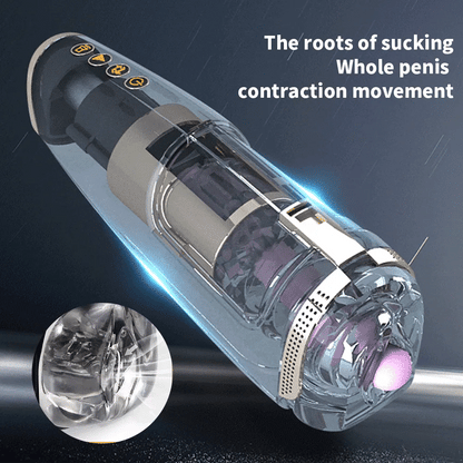 Hero 6 Thrusting Self-Heating Automatic Male Stroker with 3D Textured Sleeve Heating Mens Sex Toy Male Stroker