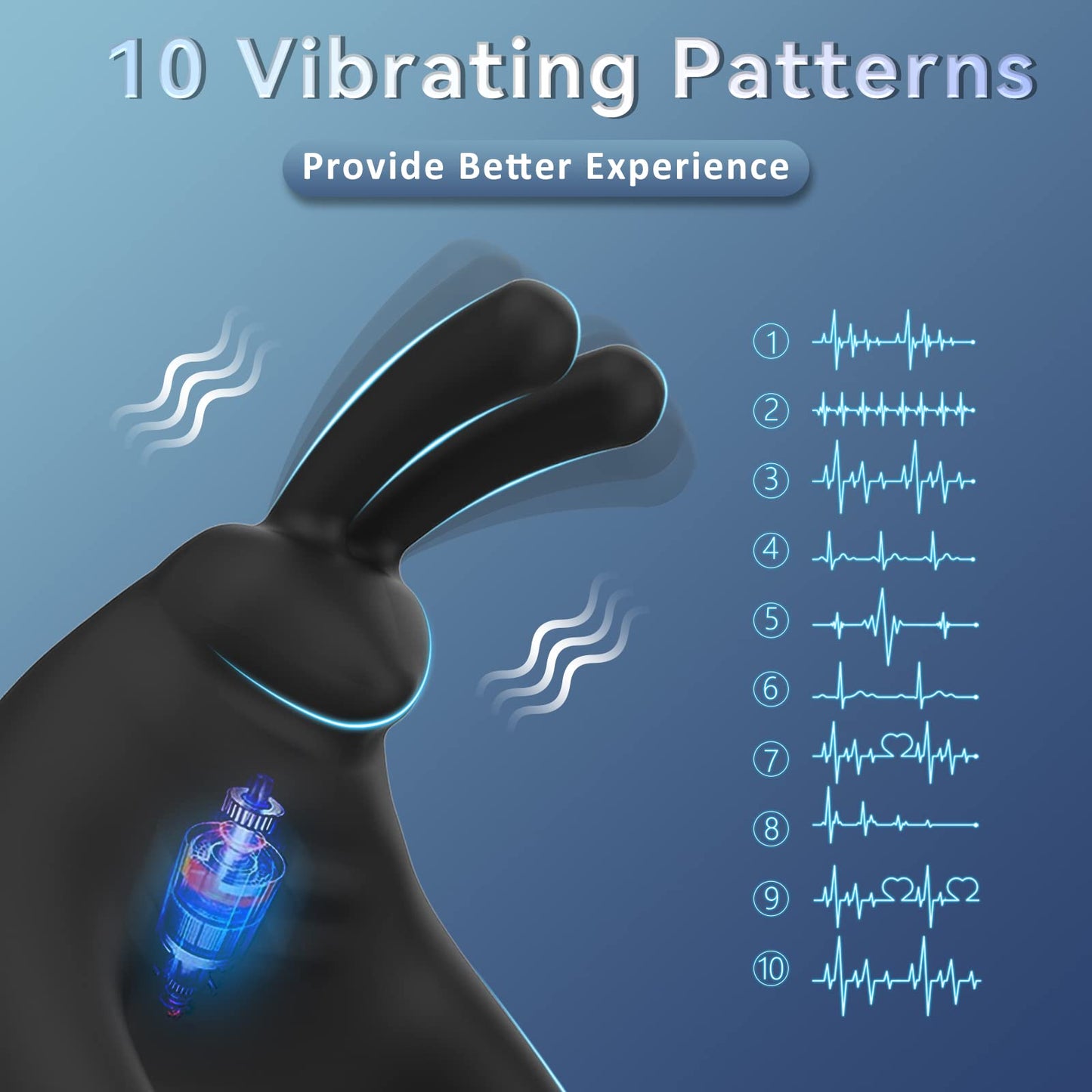 Bunny Rabbit Shaped Rechargeable Vibrating Cock Ring