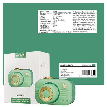 SVAKOM Multifunctional Camera Suckers Vibrators-Green Female Masturbators Adult Erotic Products