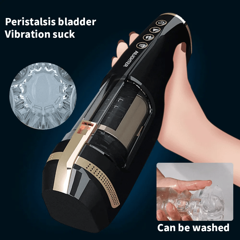 Hero 6 Thrusting Self-Heating Automatic Male Stroker with 3D Textured Sleeve Heating Mens Sex Toy Male Stroker