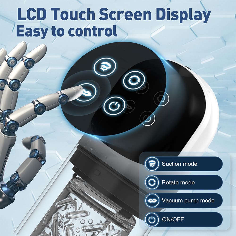 XR3 Wearable 7 Vibrating Sucking Rotation Tongue Licking Automatic Male Stroker Blowjob Toy