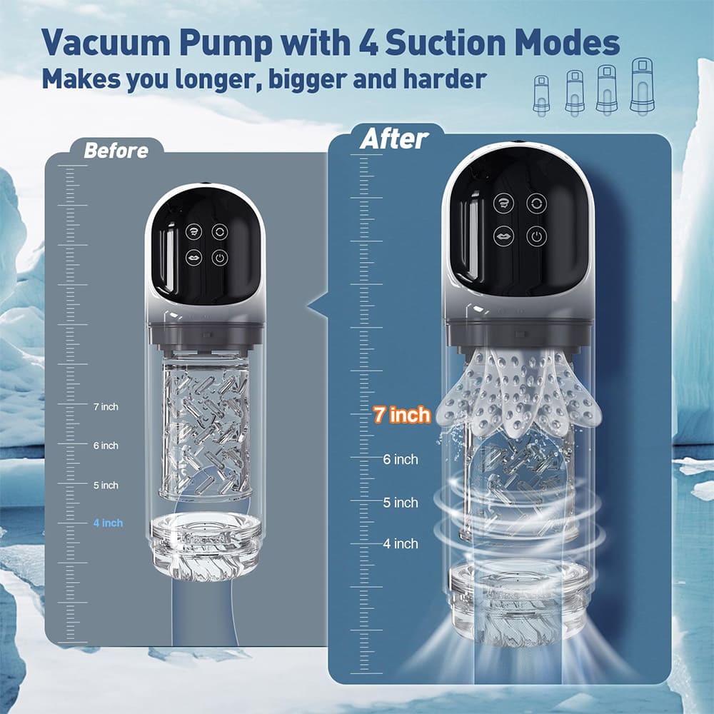 XR3 Wearable 7 Vibrating Sucking Rotation Tongue Licking Automatic Male Stroker Blowjob Toy