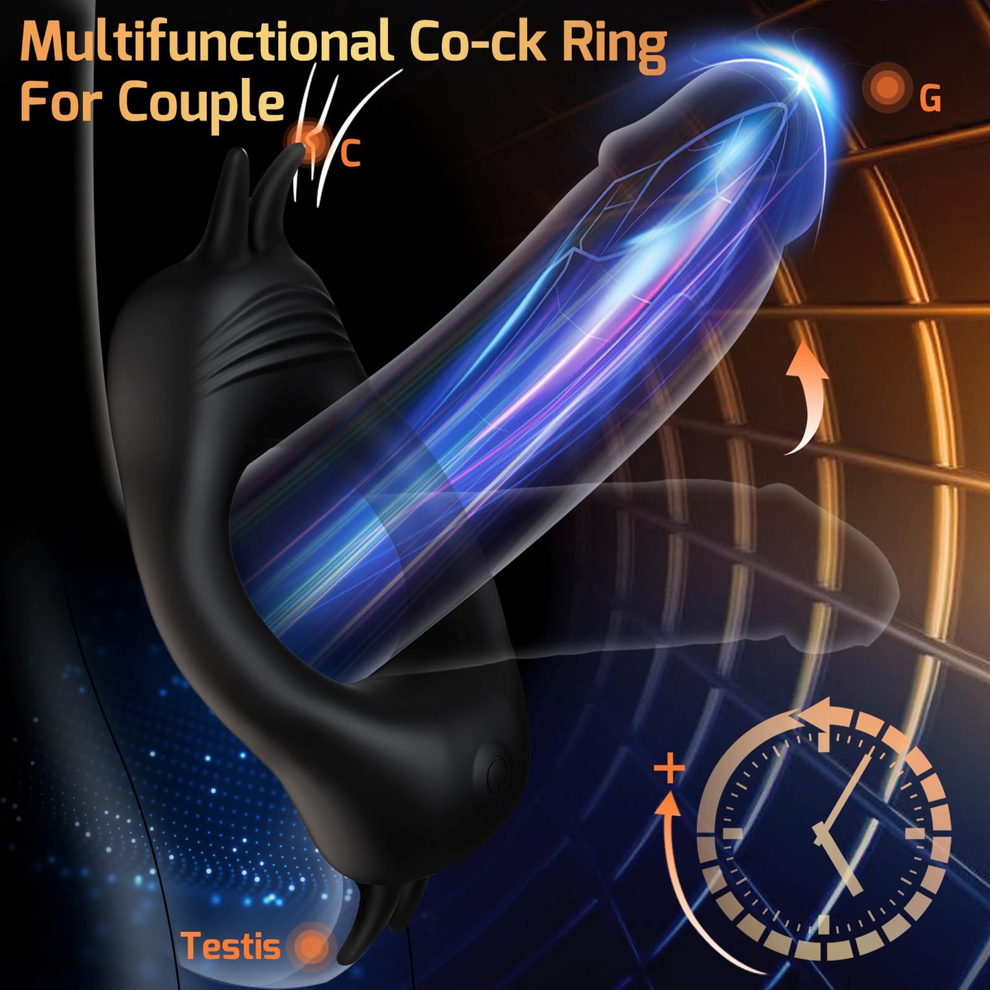 Cock Ring Vibrator With 10 Vibration Modes Remote Control