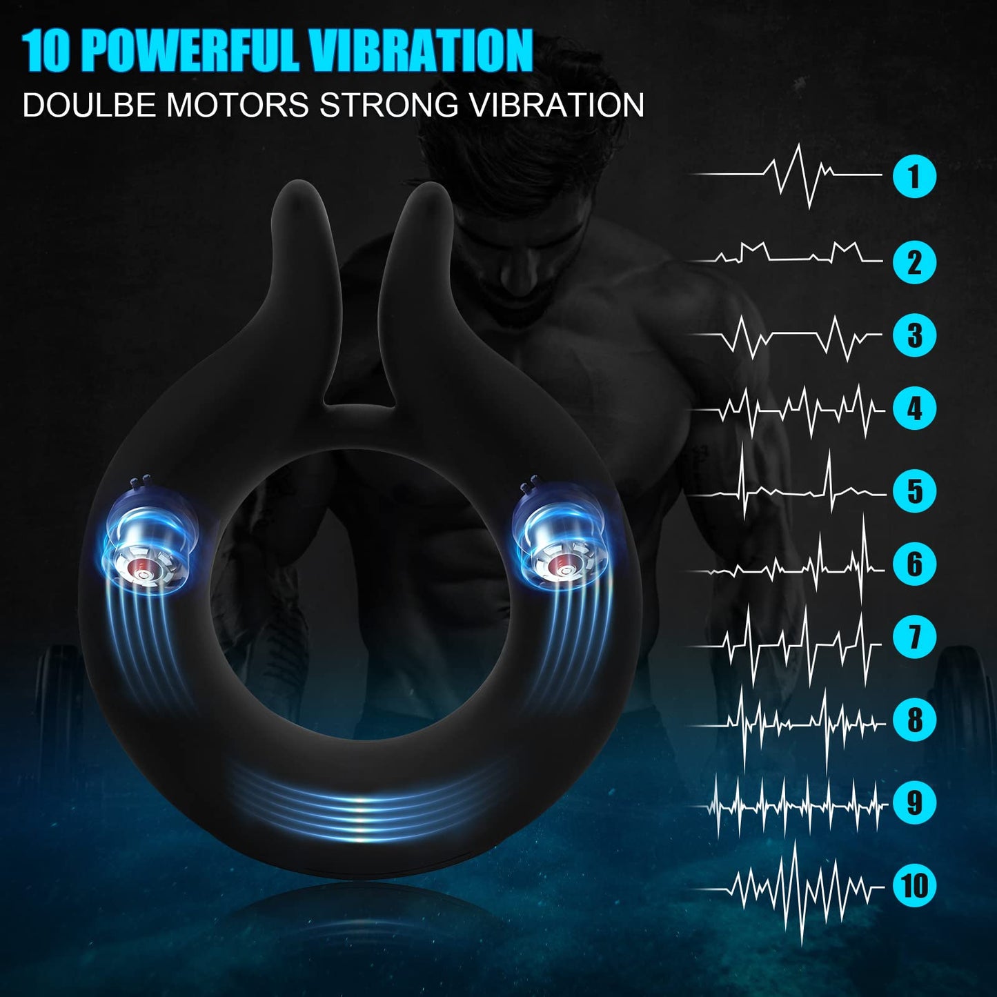 10 Vibration Modes Rabbit Design Penis Ring