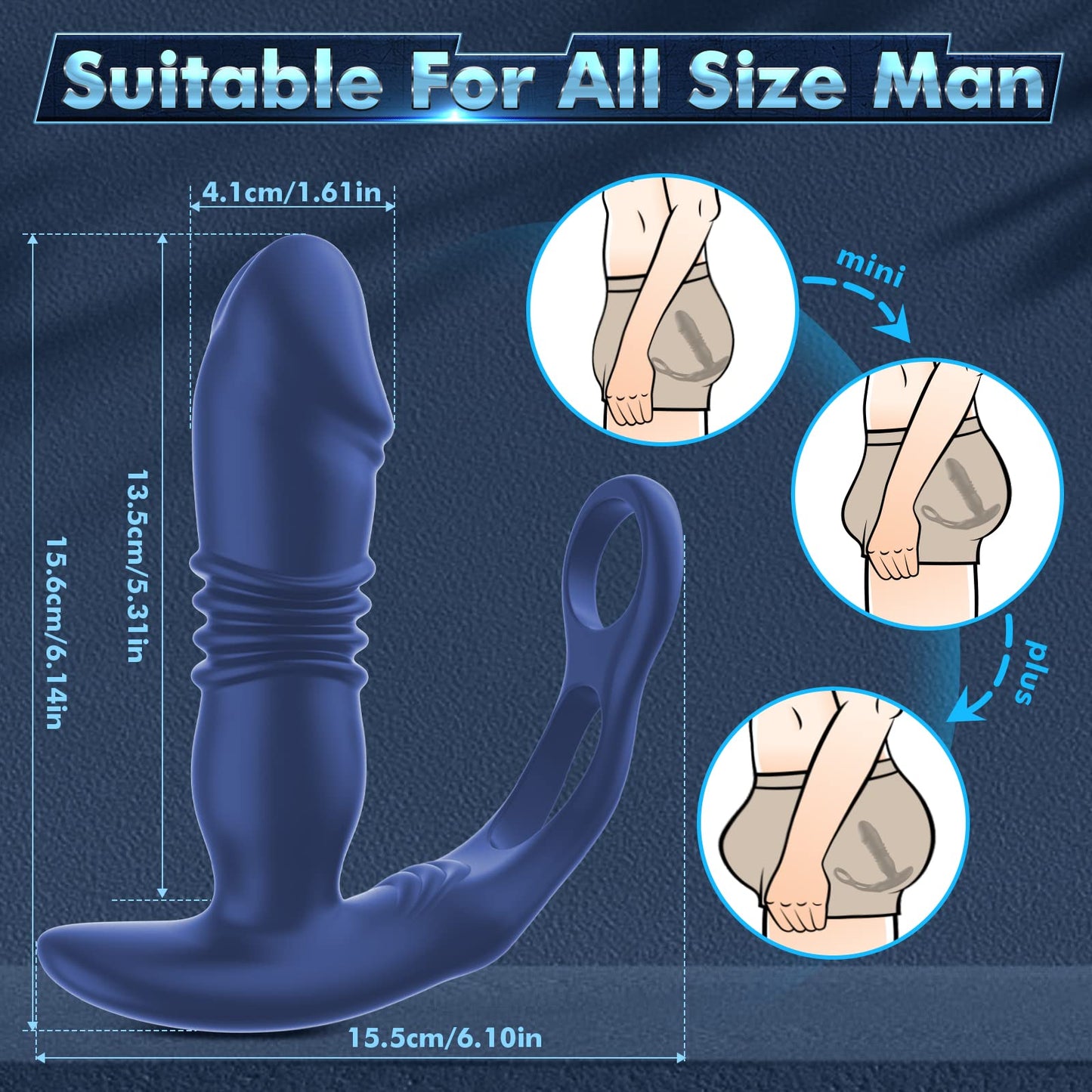 Uxol 3 in 1 Thrusting Prostate Massager Anal Vibrator