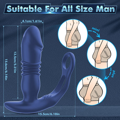 Uxol 3 in 1 Thrusting Prostate Massager Anal Vibrator