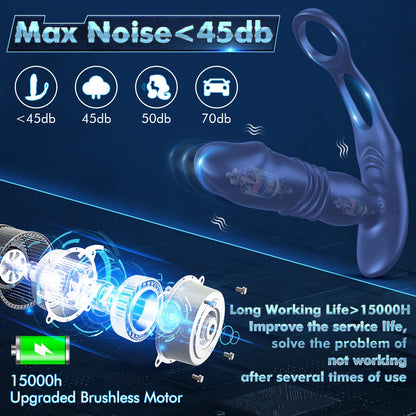 Uxol 3 in 1 Thrusting Prostate Massager Anal Vibrator