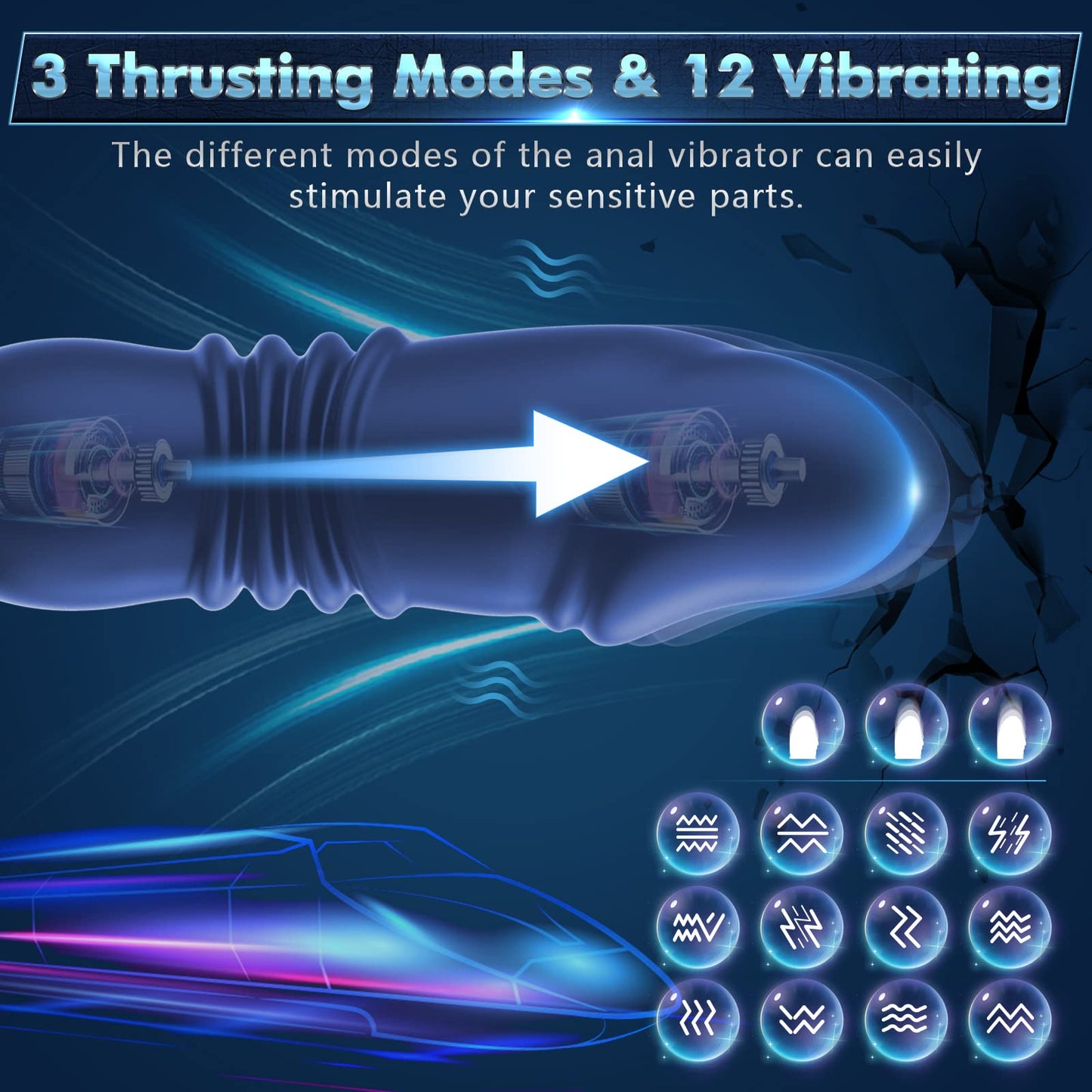 Uxol 3 in 1 Thrusting Prostate Massager Anal Vibrator