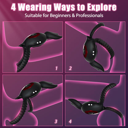 4 in1 Penis Ring Vibrator 10 Vibrations C & G Spot Vibrator