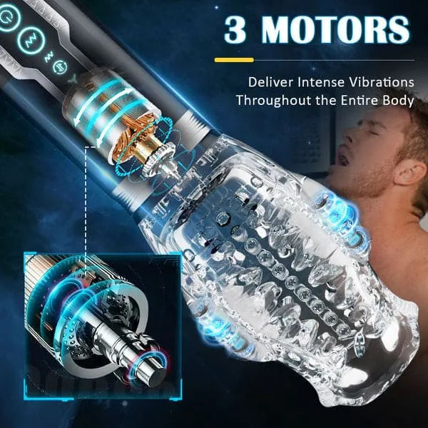 2026 Newest 3 in 1 Upgraded Gawk Gawk 3000 Pro - Male Rose 5 Thrusting & 5 Rotating & 7 Vibrating Modes, Adult Toys Automatic Men Masturbation Machine Electric Pocket Pussy Male Stroker