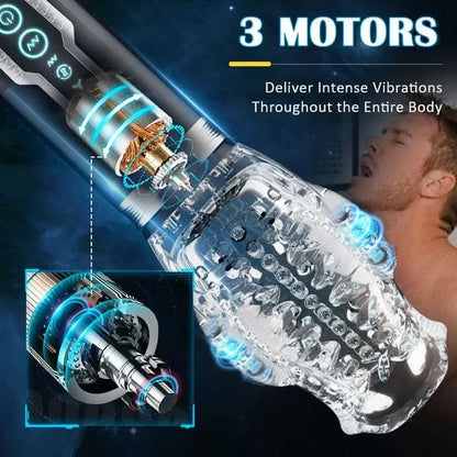 2026 Newest 3 in 1 Upgraded Gawk Gawk 3000 Pro - Male Rose 5 Thrusting & 5 Rotating & 7 Vibrating Modes, Adult Toys Automatic Men Masturbation Machine Electric Pocket Pussy Male Stroker