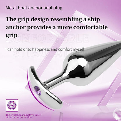 4 PCS Metallic Silver Anal Dilation Anal Plug