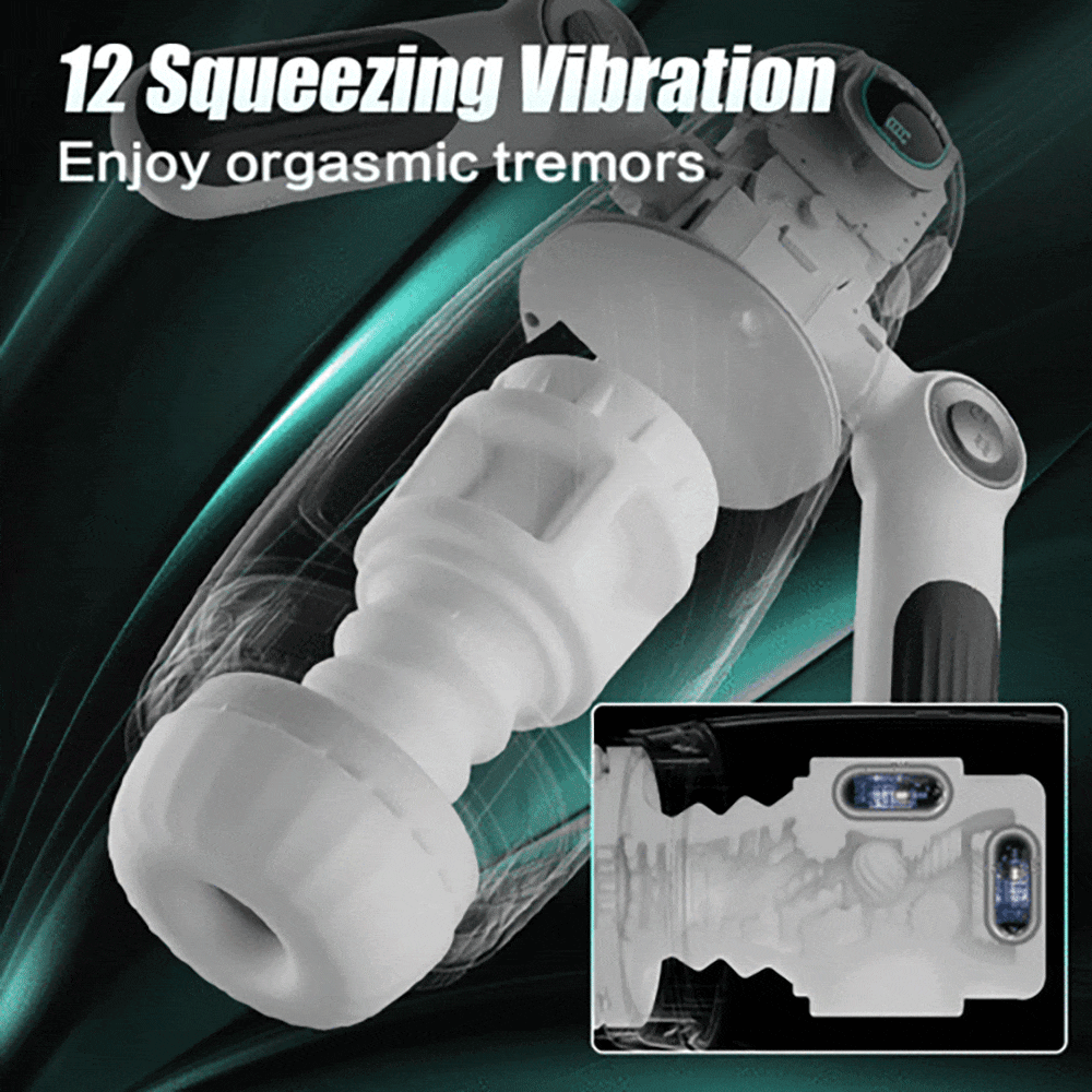 7 Thrusting & 12 Vibrations & Handle Design Automatic Male Stroker
