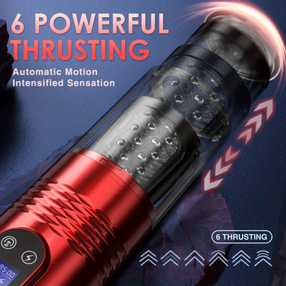 【Best Reputation】3.54'' Diameter Oversized Storm Telescopic LCD Display 6-speed Timing Function Smart Stroker