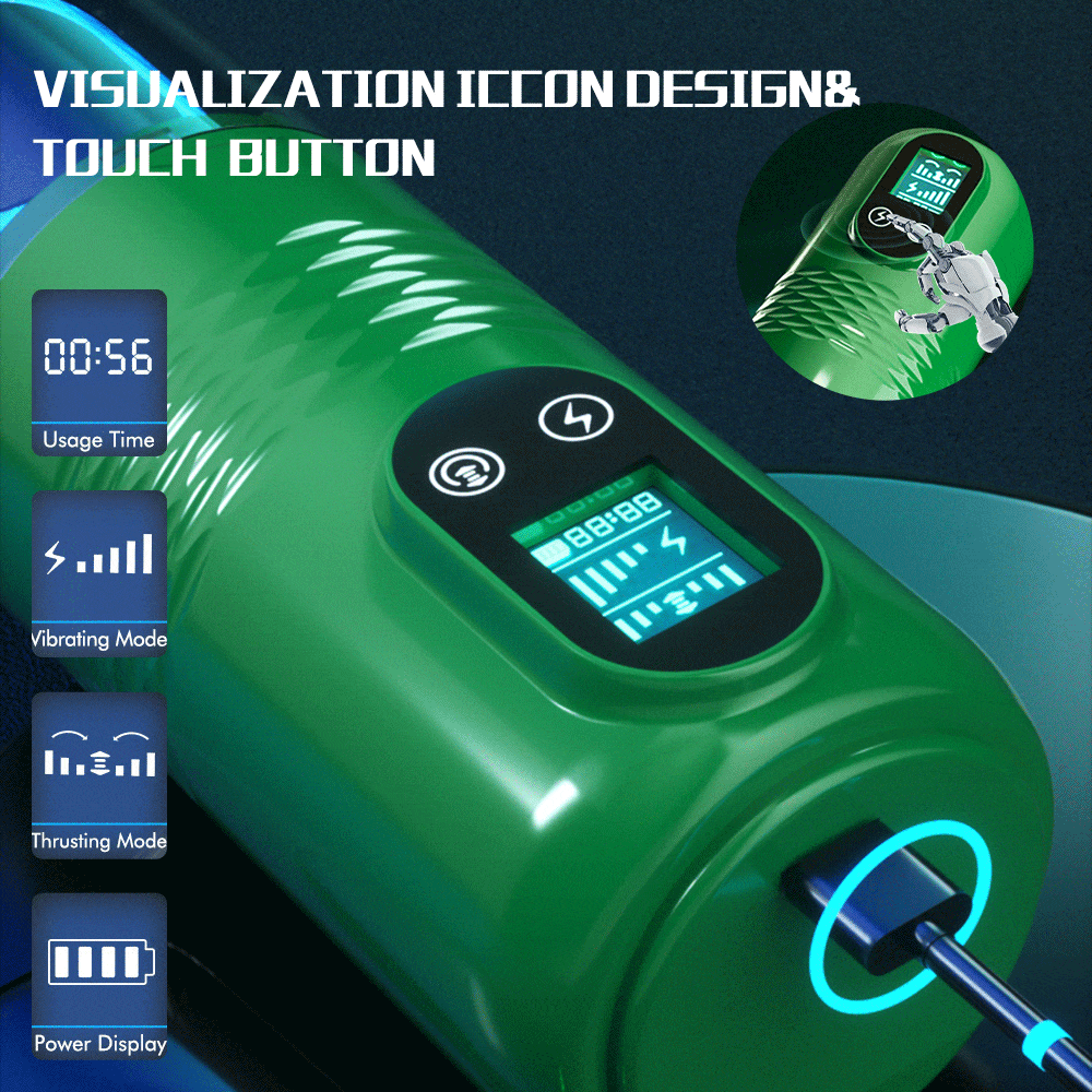 【Best Reputation】3.54'' Diameter Oversized Storm Telescopic LCD Display 6-speed Timing Function Smart Stroker