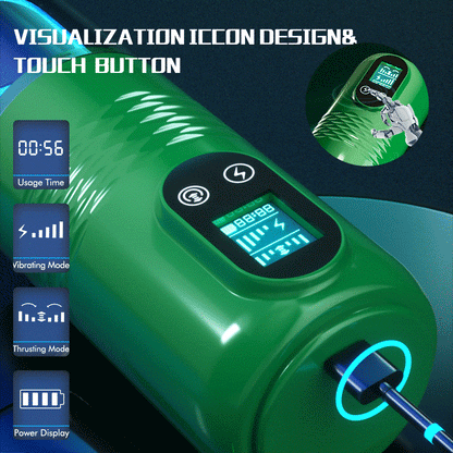 【Best Reputation】3.54'' Diameter Oversized Storm Telescopic LCD Display 6-speed Timing Function Smart Stroker