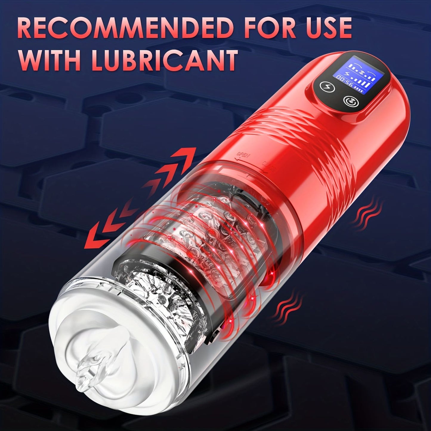 【Best Reputation】3.54'' Diameter Oversized Storm Telescopic LCD Display 6-speed Timing Function Smart Stroker